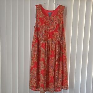 Catherines Coral Floral Lace Dress ‎ Sleeveless Size 1X